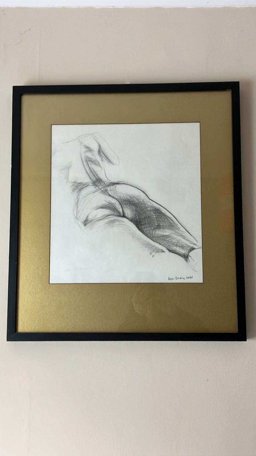 Nude Male Bum, Ben Dray Original,Signed Drawing 69cmx68cm