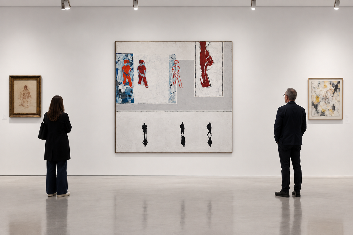 Artwork as the standout centrepiece on a gallery wall
