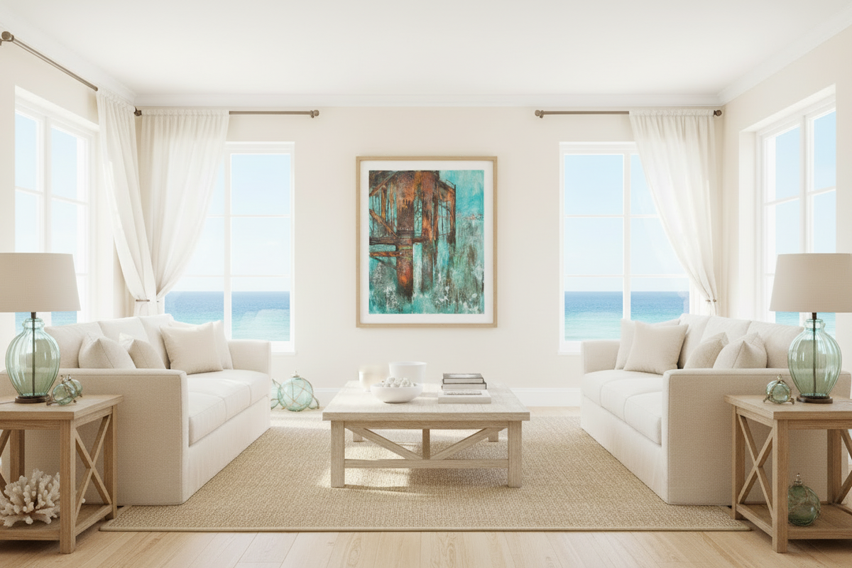 Brighton Pier Painting in Seaside Apartment - Clean